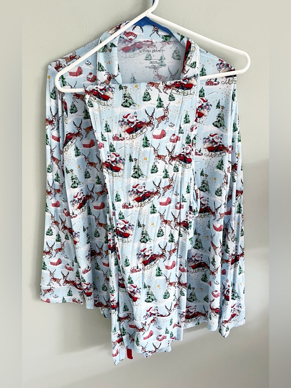 Posh Peanut Pere Noel light blue Christmas pajamas